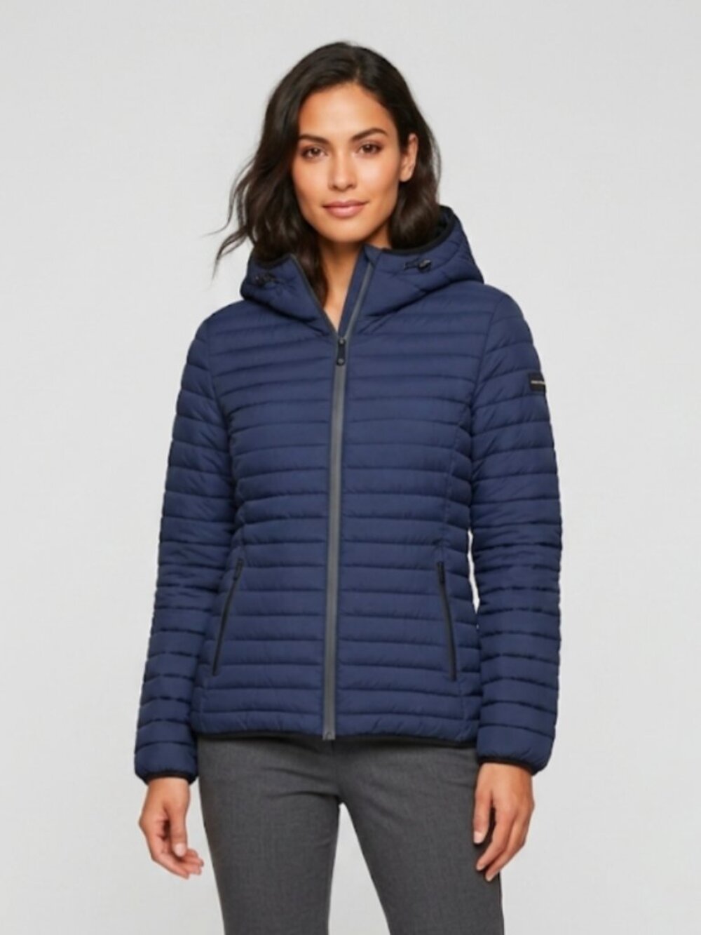 BCBG MAX AZRIA Women's Puffer Quilted Jacket Size L Navy - Picture 1 of 11